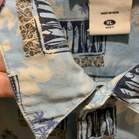 - Columbia XCO Blue Cotton Surfboard Hawaiian Shirt Blue Sz  XL - Picture 8 of 9